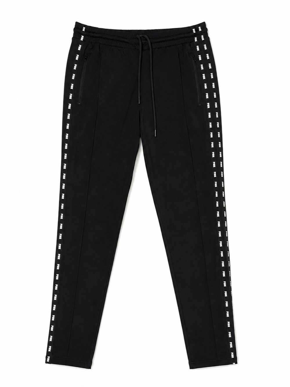 VS PINK Active Black Logo Tape Side Stripe Track Pants S